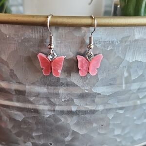 Pink Butterfly Earrings